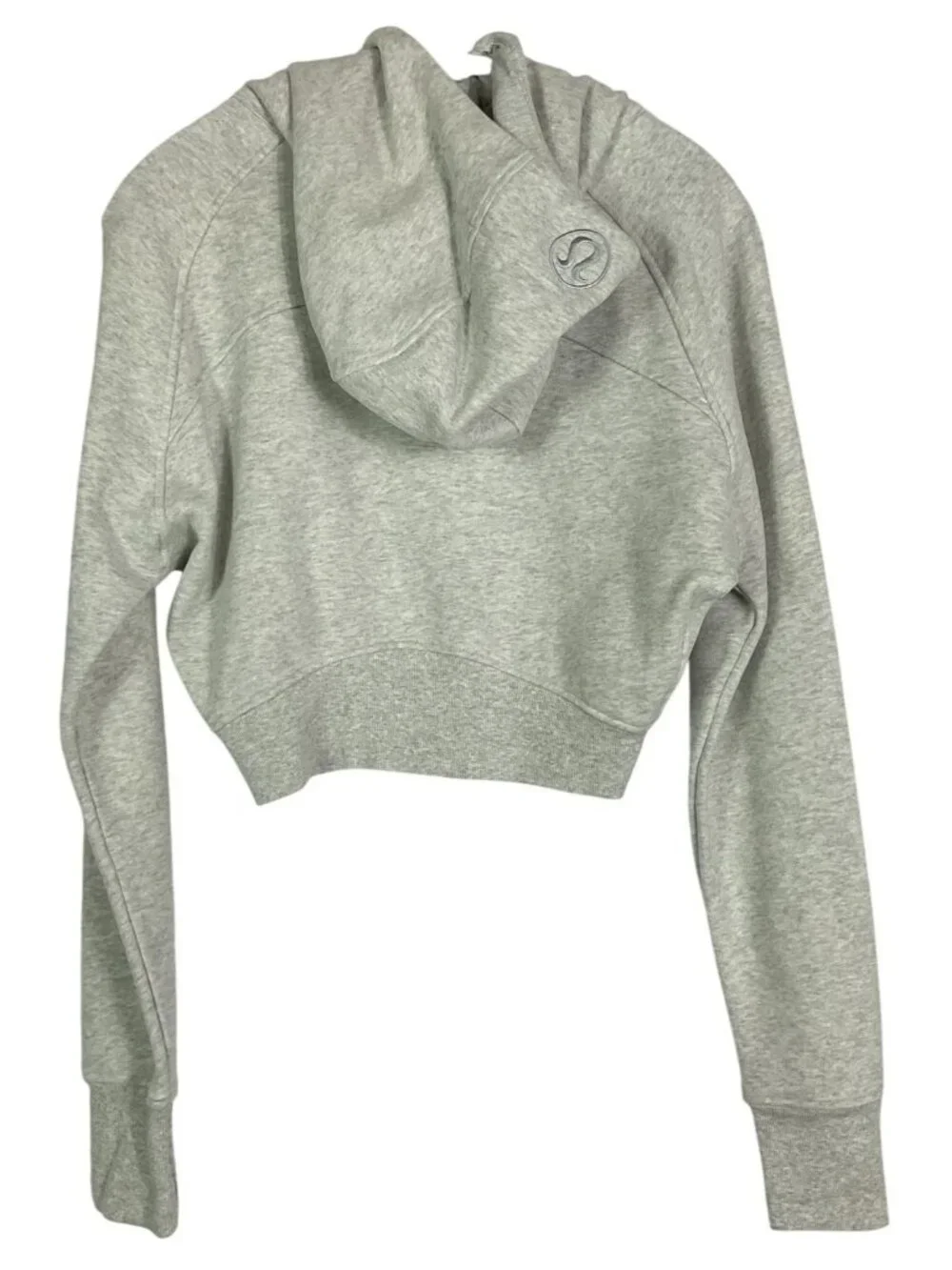 lululemon Scuba Full Zip Cropped Hoodie Heathered Core Ultra Light Grey Size 8